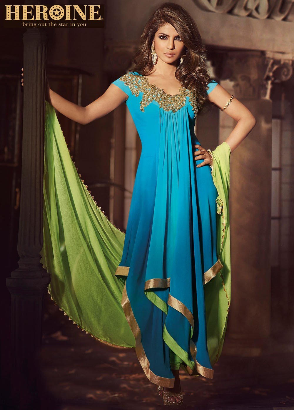 priyanka chopra blue lehenga